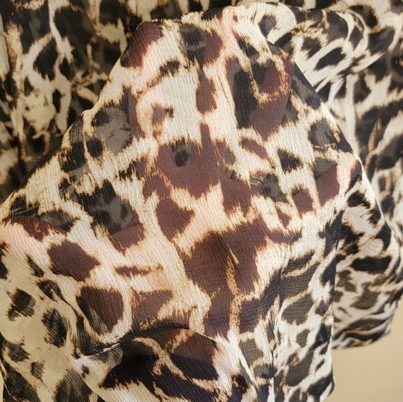 Talbots Woman | Leopard Animal Print Sheer Blouse Size 22W - Picture 5 of 5